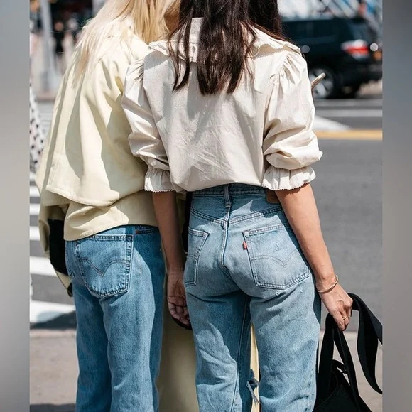 Vintage 501 Levi's Straight Leg Jeans Y2K light Blue Wash button fly - Picture 10 of 16